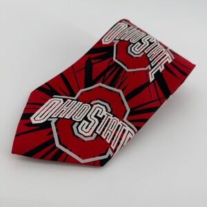 Ralph Marlin Ohio‎ State Buckeyes Red Burst Tie 100% Polyester Men's Necktie